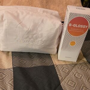 Maelys NWT B-GLOSSY Smoothing Body Serum - White & Orange & Cosmetic Pouch